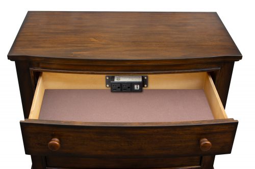 Nightstand with three drawers - Bahama Shutterwood - top drawer open - CF-1136-0158