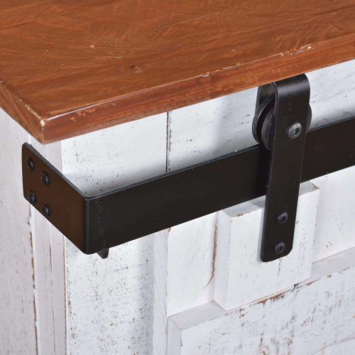 Console - Rustic White - Forged iron accent hardware - HH-2130-060