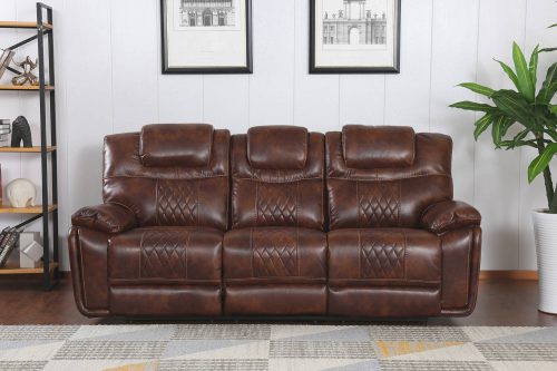 Diamond Power Reclining Collection - Reclining living room set in brown - Sofa- front view - SU-ZY5018A003-H246