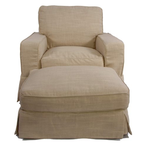 Americana Slipcover Collection - Chair and Ottoman front view SU-108520-30-466082