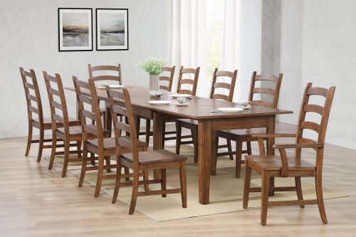 Amish Dining - 11-piece dining set - Rectangular extendable dining table with two armchairs and eight dining chairs - dining room setting DLU-BR134-AM11PC