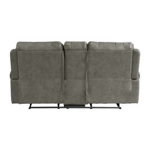 Calvin Motion Loveseat w Console in Gray - Back view SU-CL23004100-285