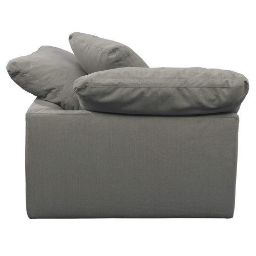 Cloud Puff Collection - Slipcovered Modular Corner Arm Chair in Gray 391094 - Back view-SU-145851-391094