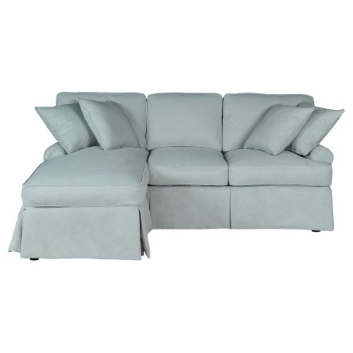 Horizon Slipcovered Collection - Sleeper Sofa with chaise on left - front view SU-117678-391043