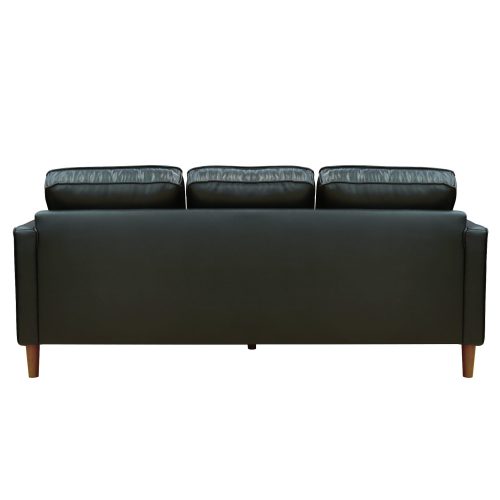 Midcentury Leather Sofa in black-back view-SU-PR15070-80-300E