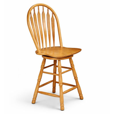 24" Swivel Barstool - Light Oak Finish