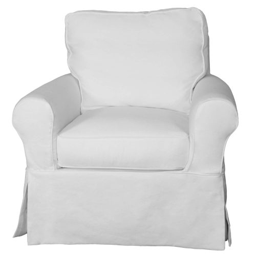 Horizon Slipcovered Swivel Rocking Chair - front view - SU-114993-391081