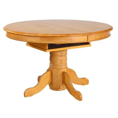 Oak Selections - Pedestal table with butterfly top - light-oak finish - table closed DLU-TBX4866-LO