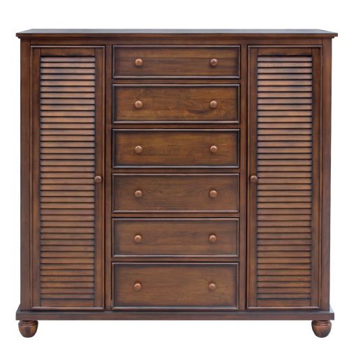 Armoire with six drawers - front view - Bahama shutterwood - CF-1142-0158