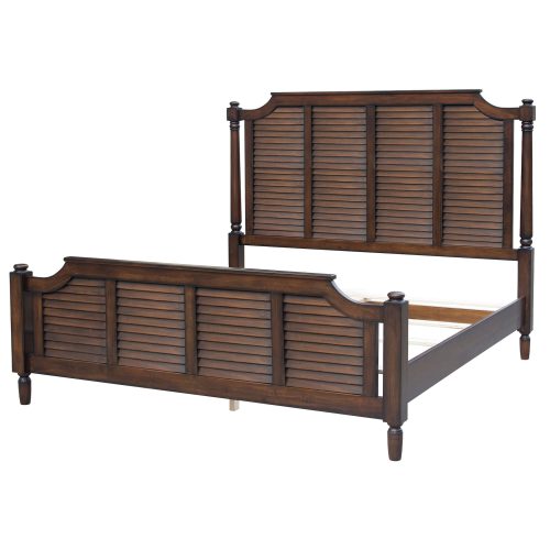 King size bed frame in Bahama Shutterwood - three-quarter view - CF-1106-0158-KB