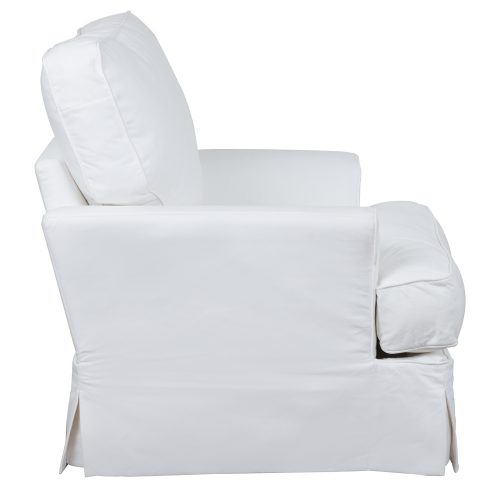 Ariana Slipcovered Chair - Performance White - side view - SU-78320-81