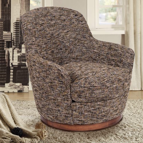 Heathered Black Brown Soft Tweed Swivel Chair - lifestyle SU-1705-93-871885