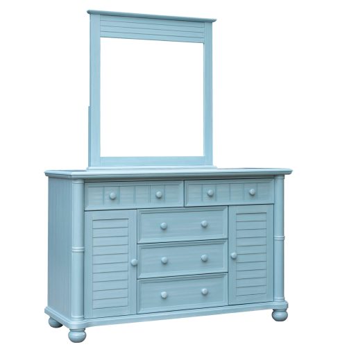 Ice Cream at the Beach Collection - Dresser with mirror - 0150 finish - three quarter view - CF-1730_34-0156