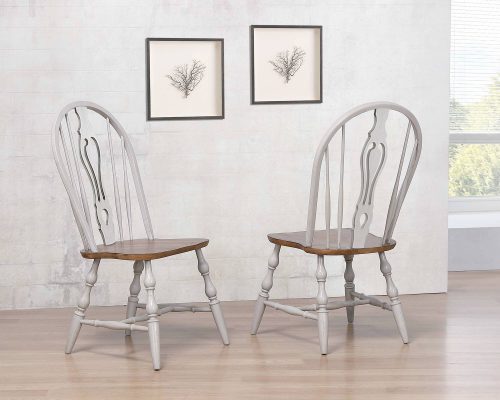 Country Grove Windsor keyhole chairs with Oak seat - pair in dining room setting DLU-CG-124S-GO-2
