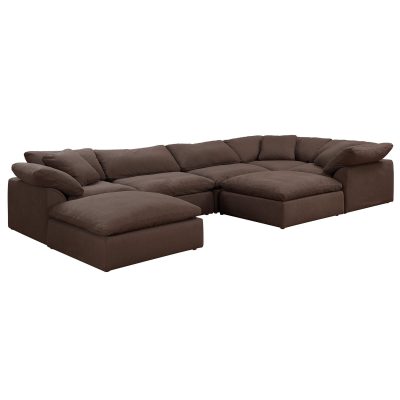 Puff 7-piece slipcovered sectional sofa with ottomans SU-1458-88-3C-2A-2O