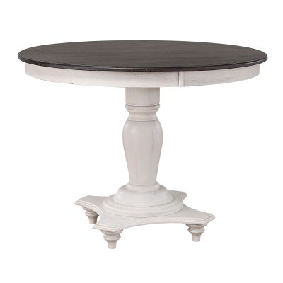 French Chic Round Dining Table - Cafe Height 36" - Angled view - DLU-FC4848