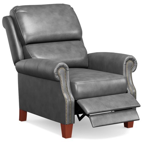 Alexander Pushback Recliner - shown in Dark Gray - Three quarter view in partial recline - SY-689-86-9307-97
