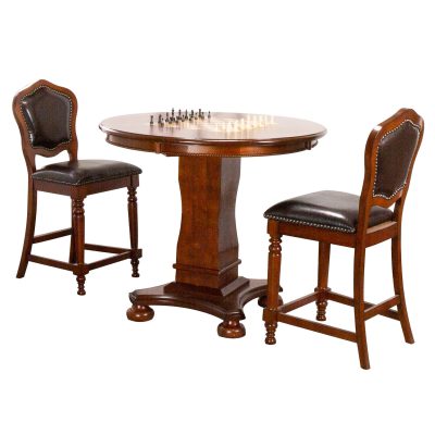 Bellagio Collection - Counter height dining and game table with two chairs - CR-87148-TCB-3P