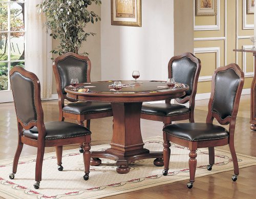 Bellagio Collection - Flip top dining and game table with four chairs - Game room setting - CR-87148-5PC