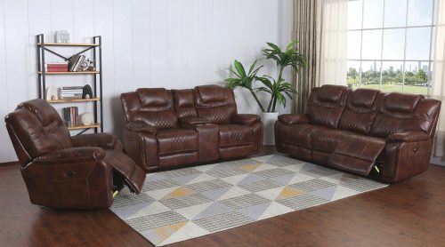Diamond Power Reclining Collection - Reclining living room set in brown - Sofa - loveseat - armchair - SU-ZY5018A001-H246-L