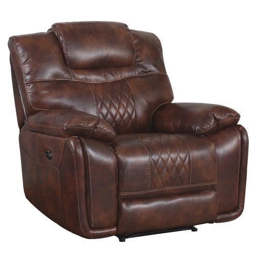 Diamond Power Reclining Collection - Reclining living room set in brown - armchair - three-quarter view - SU-ZY5018A003-H246
