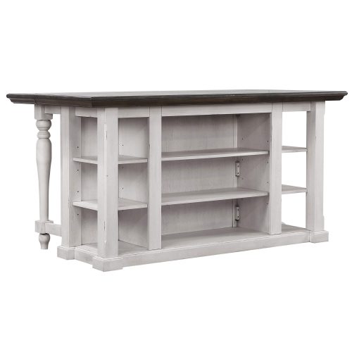 French Chic Collection - Drop Leaf Kitchen Island - back view with Leaf up - DLU-FC1016-IT