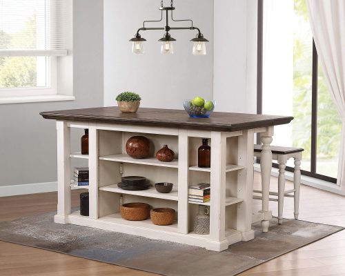 French Chic Collection - Drop Leaf Kitchen Island - in kitchen - rear view - DLU-FC1016-IT