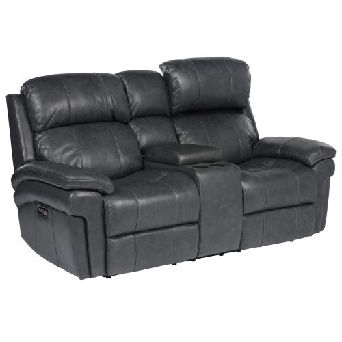 Luxe Collection - Reclining Loveseat - three-quarter view with power headrest up - SU-9102-94-1394-73