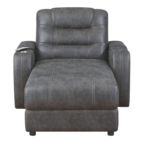 Power Reclining Chaise Lounge in Gray - front view - SU-K1128045LS