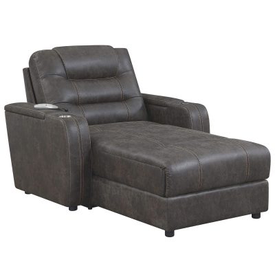 Power Reclining Chaise Lounge in Gray - three-quarter view - SU-K1128045LS