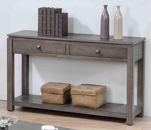 Shades of Gray Collection - Sofa console with drawers and shelf - living room setting DLU-EL1602-04