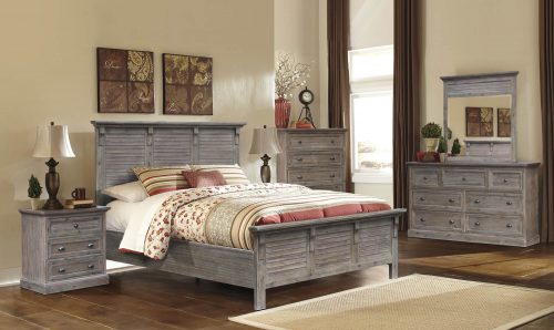 Solstice Gray Collection - Queen size bed frame - night table - dresser with mirror - chest - CF-3001