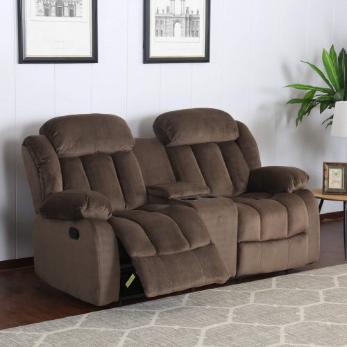 Teddy Bear Collection - Reclining loveseat - living room setting three-quarter view partial recline - SU-ZY660-206