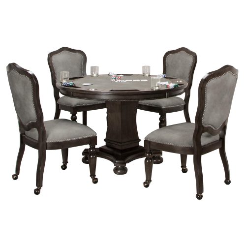 Vegas Collection 5 piece gaming table and chairs - CR-87711-TCP-5PC
