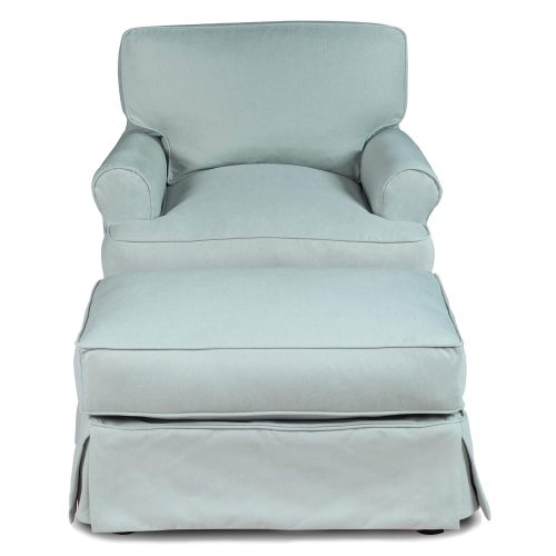 Horizon Slipcover Collection - Chair and Ottoman front view SU-117620-30-391043