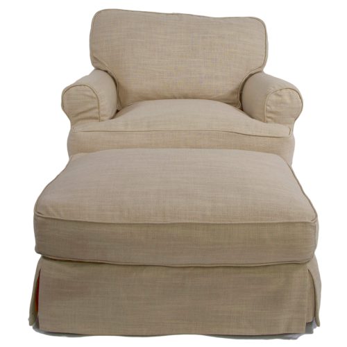 Horizon Slipcover Collection - Chair and Ottoman front view SU-117620-30-466082
