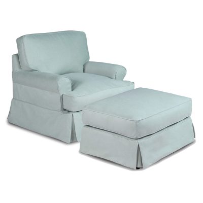 Horizon Slipcover Collection - Chair and Ottoman three-quarter view SU-117620-30-391043