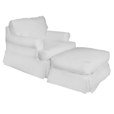 Horizon Slipcover Collection - Chair and Ottoman three-quarter view SU-117620-30-391081