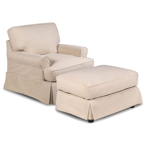 Horizon Slipcover Collection - Chair and Ottoman three-quarter view SU-117620-30-391084