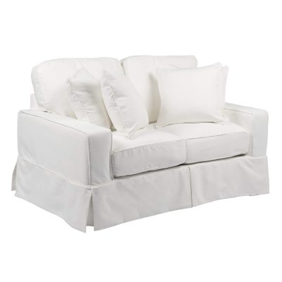 Americana Slipcovered Collection - Loveseat - three-quarter view with pillows SU-108510-391081