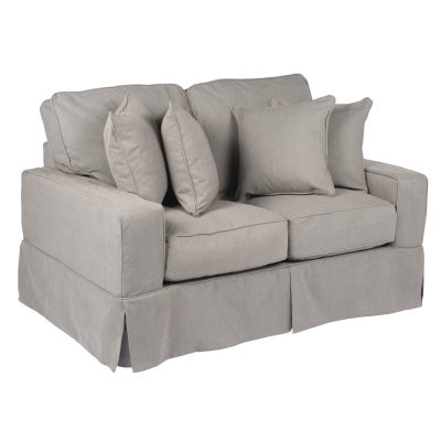 Americana Slipcovered Collection - Loveseat - three-quarter view with pillows SU-108510-391094