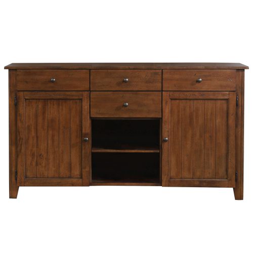 Amish Dining Collection - Sideboard server in dark-Oak finish front view DLU-BR-SB-AM