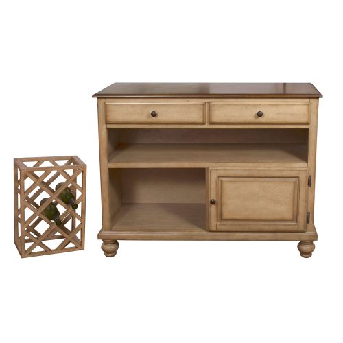 Amish Dining Collection - Sideboard server in light-Oak finish with wine rack removed DLU-BR-SER-PW