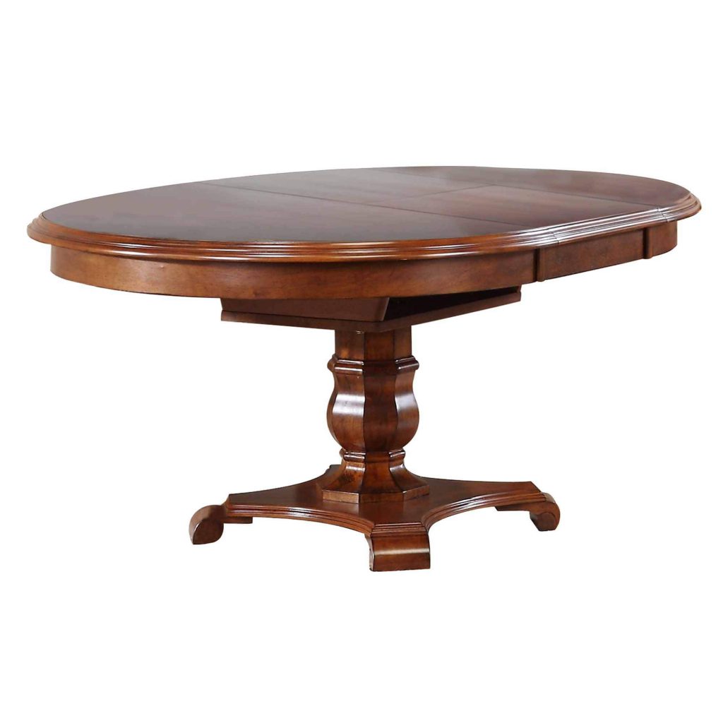 Andrews Round Butterfly Leaf Dining Table – Chestnut - Sunset Trading