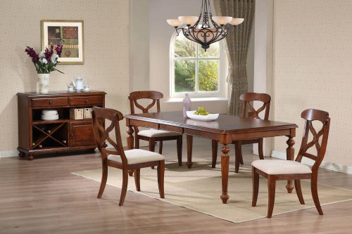 Andrews Dining Collection - Six-piece dining set with extendable dining table - four chairs and server in a Chestnut finish DLU-ADW-SER-CT