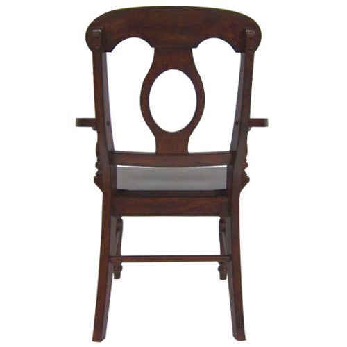 Andrews Dining - Napoleon Arm Chair finished in Chestnut brown - back view DLU-ADW-C50A-CT-2