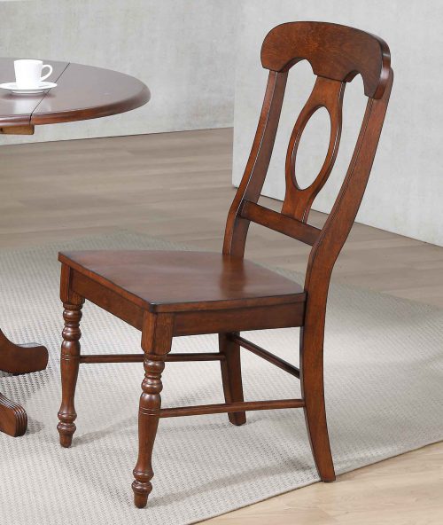 Andrews Dining - Napoleon dining chair finished in chestnut - dining room setting DLU-ADW-C50-CT-2