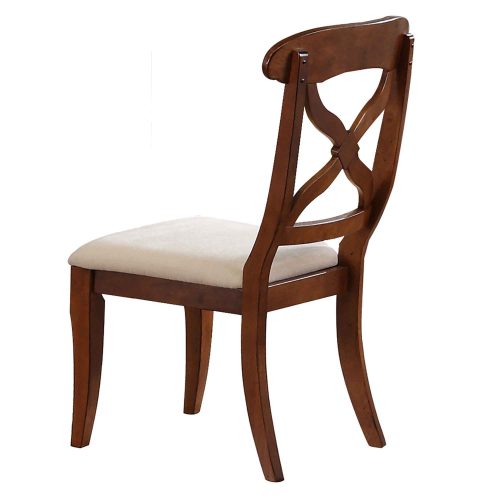 Andrews Dining - Upholstered dining chair finished in chestnut - back view DLU-ADW-C12-CT-2
