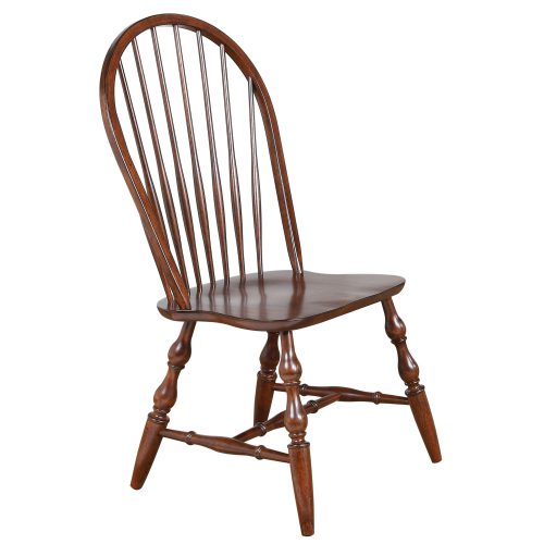 Andrews Dining - Windsor spidleback dining chairs fininshed in distressed chestnut - front view DLU-C30-CT-2