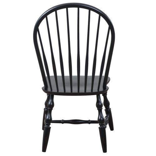 Black Cherry Selection - Windsor back dining chair - antique black finish - back view DLU-C30-AB-2